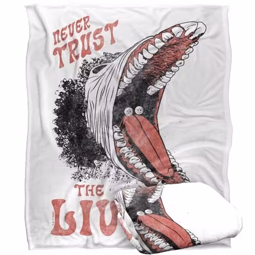 Warner Bros. Beetlejuice Never Trust The Living Silky Touch Super Soft Fleece Throw Blanket, Multicolour, W: 127 cm x D: 152.4 cm – 1