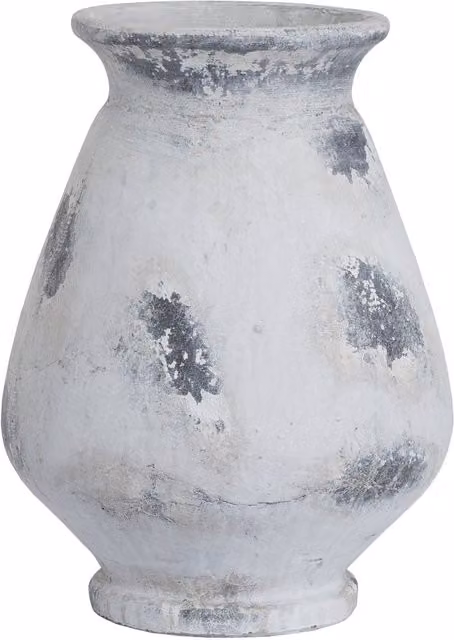 Love Lace Naxos Large Antique White Stone Tabletop Vase, H 43.0 cm x W 32.0 cm x D 32.0 cm