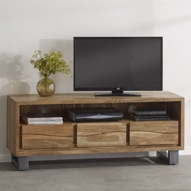 IH Design Wollaston Natural Essential Live Edge Large Media Unit in Brown – 1