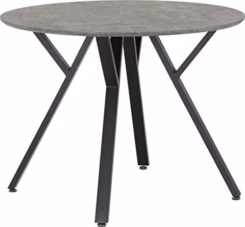 Seconique Athens Round Dining Table in Concrete Effect, Diameter: 100 cm, Height: 76.5 cm