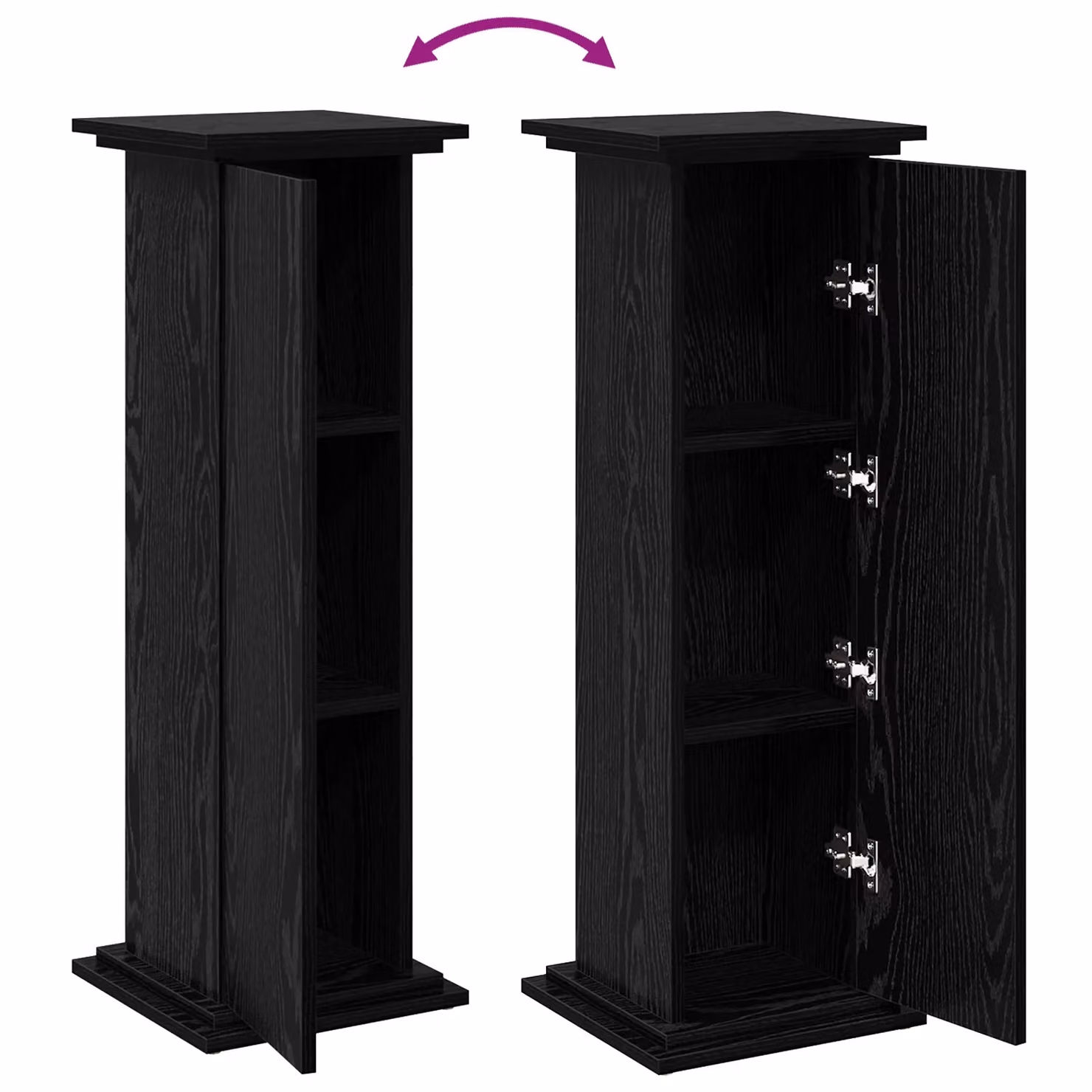 Berkfield Home Display Stand with Storage in Black Oak, W/D/H: 31 x 30 x 90 cm – 4