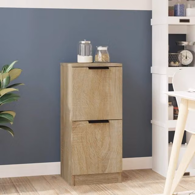 Berkfield Home Sonoma Oak Sideboard in Brown, W/D/H: 30 x 30 x 70 cm