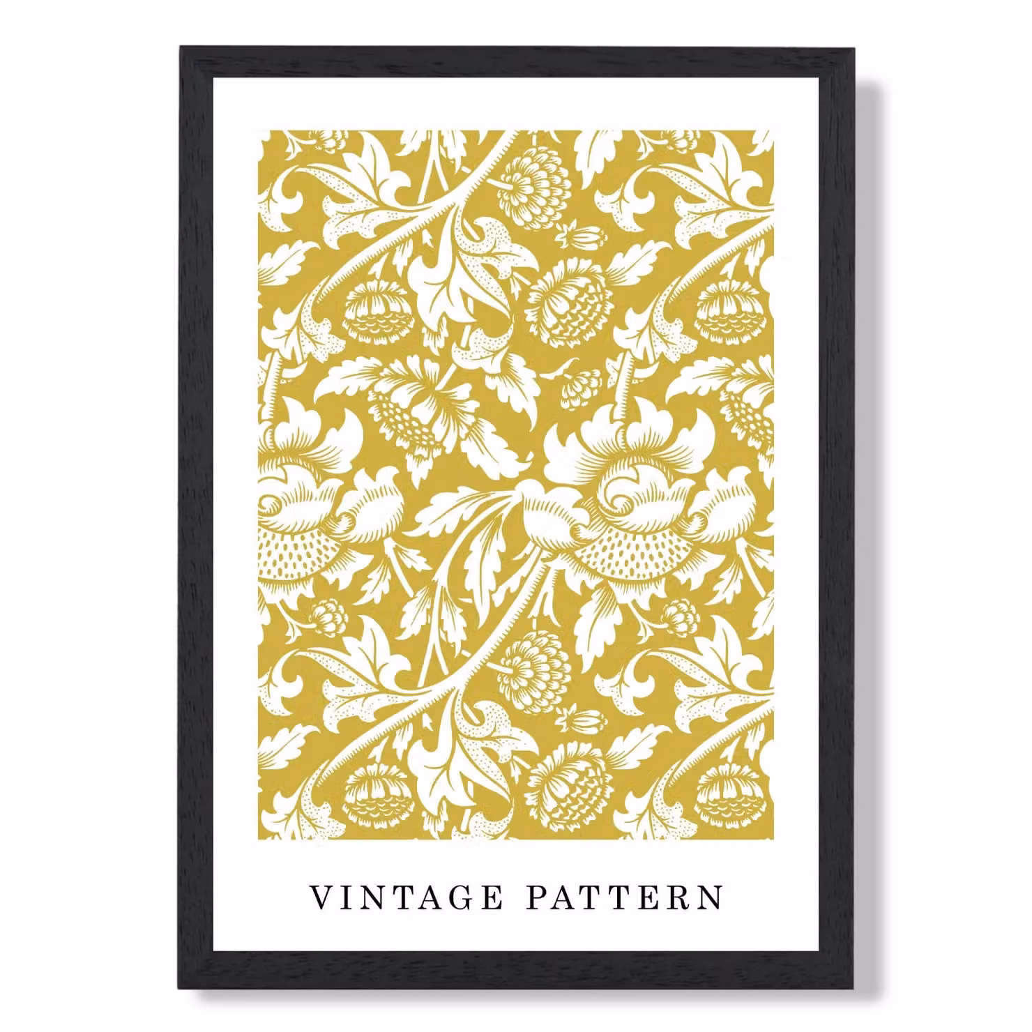 ARTZE William Morris Yellow Floral Botanical Art Print with Black Frame – 2