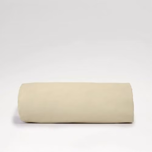 Christy Organic Cotton Percale Single Fitted Sheet in Beige, W/D/H: 90 x 190 cm – 2