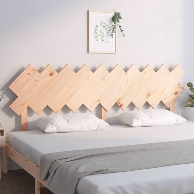 Berkfield Home Beautiful Bed Headboard in Solid Pine Wood, Beige, W: 196 cm, D: 3 cm, H: 80.5 cm
