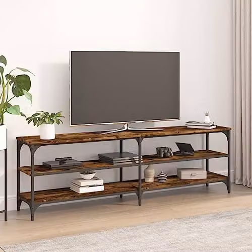 vidaXL Grey Sonoma TV Cabinet in Engineered Wood, W: 160 cm, D: 30 cm, H: 50 cm – 1