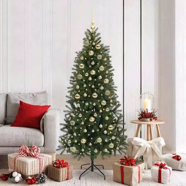 Berkfield Home Artificial Green Christmas Tree with 300 LEDs, Height: 180 cm – 1