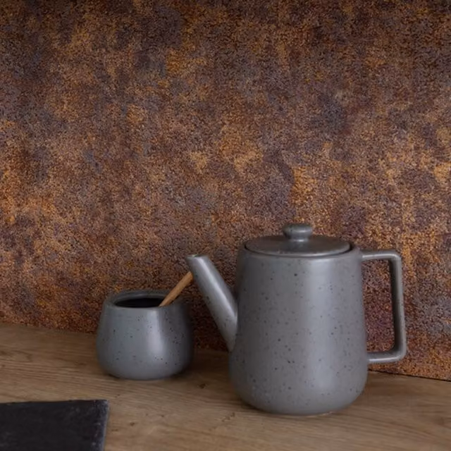 d-c-fix Rusty Stone Premium 3D Splashback Tile Wallpaper in Brown with Industrial Abstract Tile Look