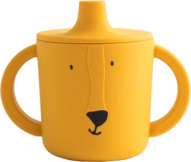 Trixie Mr. Lion Silicone Sippy Cup with Soft Spout and Lid, Yellow – 1