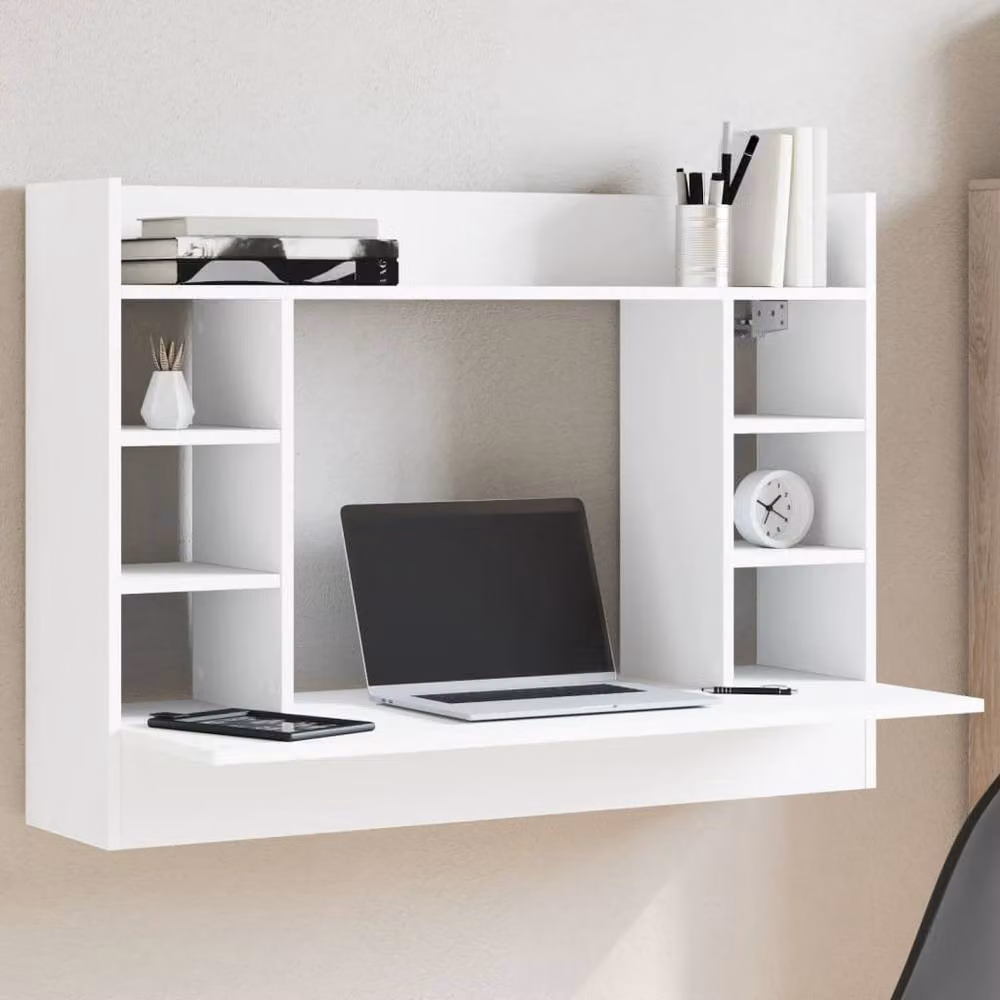 Berkfield Home White Wall-Mounted Writing Desk, W/D/H: 105 x 48 x 75 cm – 2