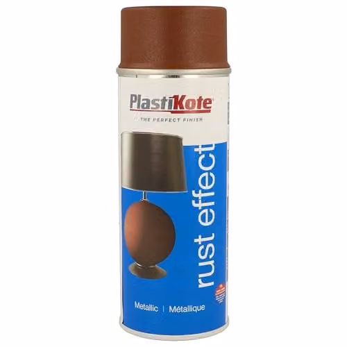 Plastikote PKT117001 Metallic Rust Brown Quick Drying Opaque Spray 400 ml