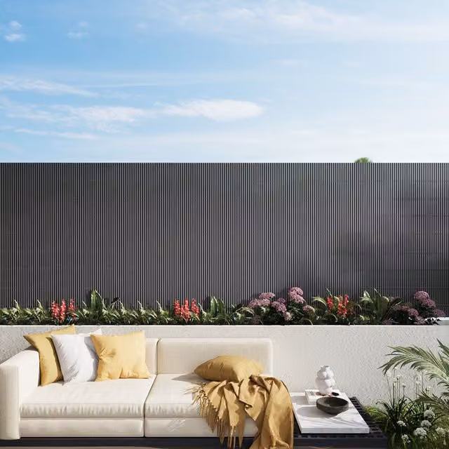 Livingandhome Opaque PVC Garden Screening Fence Mat with Clamps, Grey, W: 500 cm, H: 120 cm