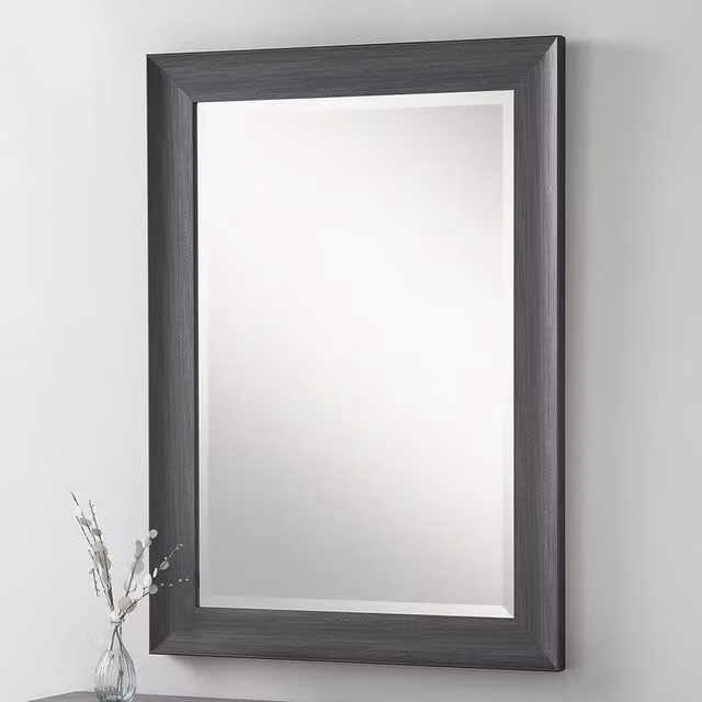 Yearn Charcoal Grey Scooped Rectangular Wall Mirror W: 117 cm, H: 91.5 cm – 1