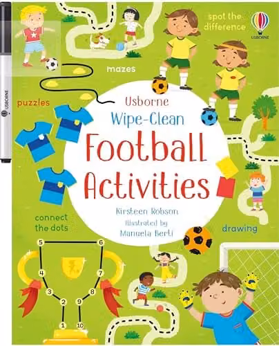 Usborne Wipe-Clean Football Activities Multicolour Paperback Book