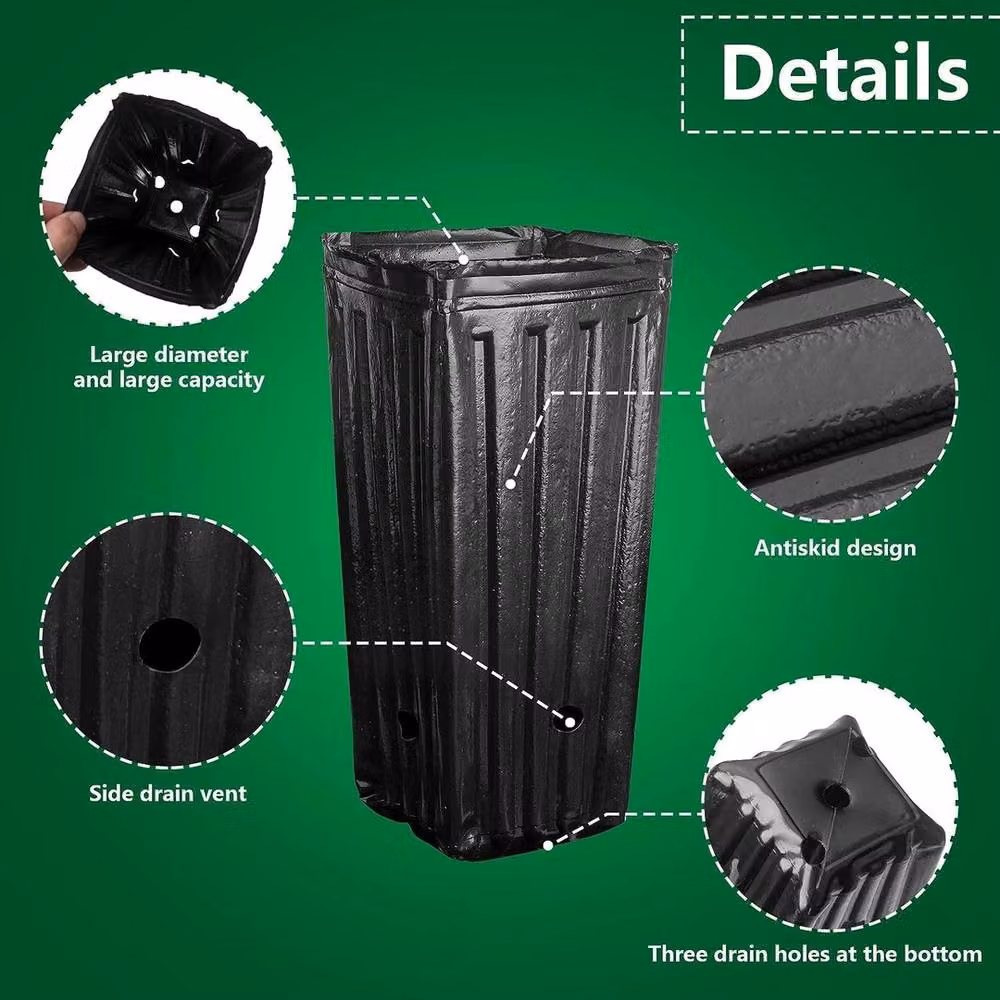 Havendro 50 Pack Black Plastic Nursery Tree Pots and Seedling Planters, Depth: 24 cm – 3