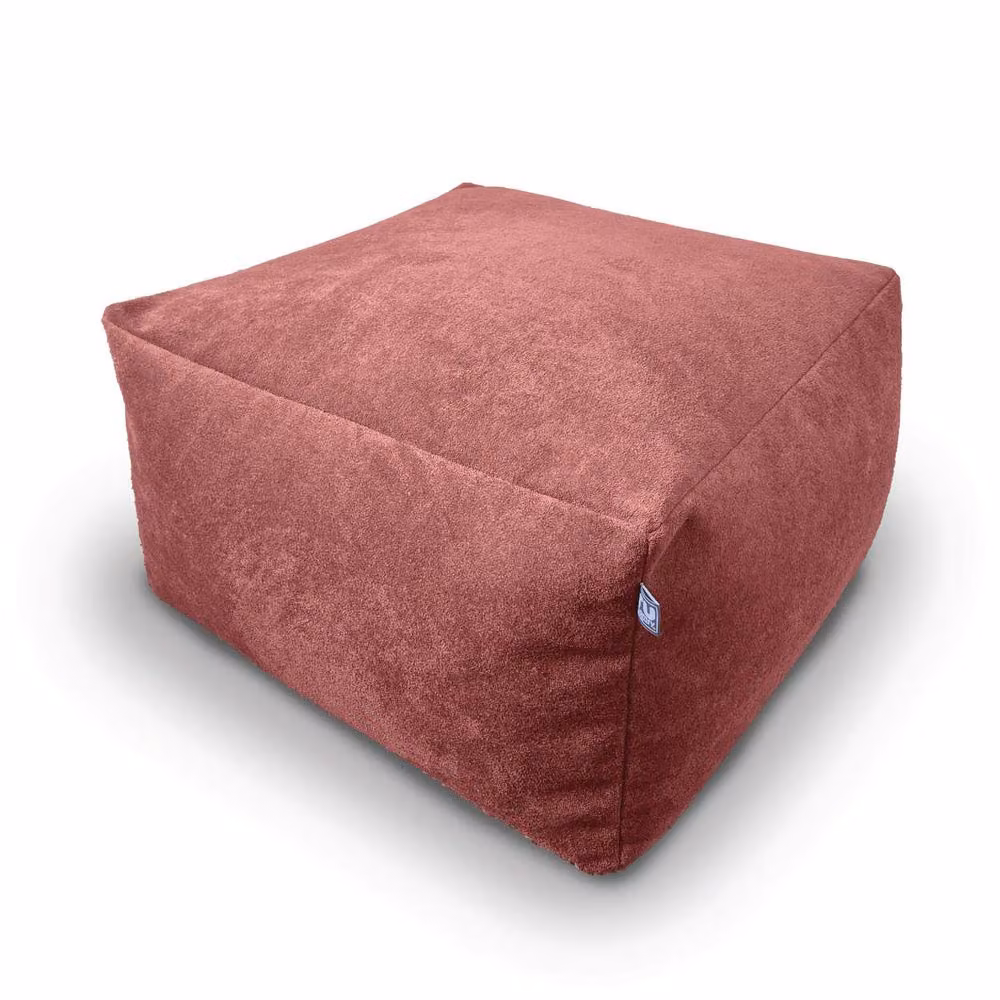 rucomfy Velora Velvet Cylindrical Bean Bag Ottoman Pouffe in Pink, W/D/H: 60 x 60 x 36 cm – 2