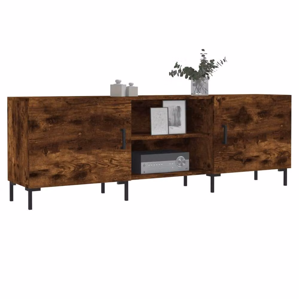 Berkfield Home Smoked Oak TV Cabinet in Brown, W/D/H: 150 x 30 x 50 cm – 2