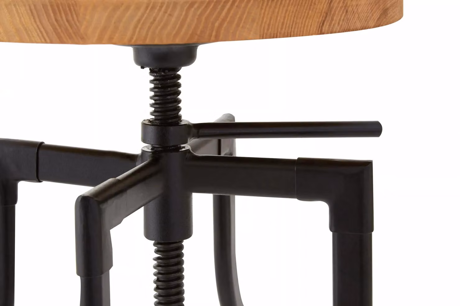 Orsina Industrial Ash Wood and Metal Bar Stool in Black – 3