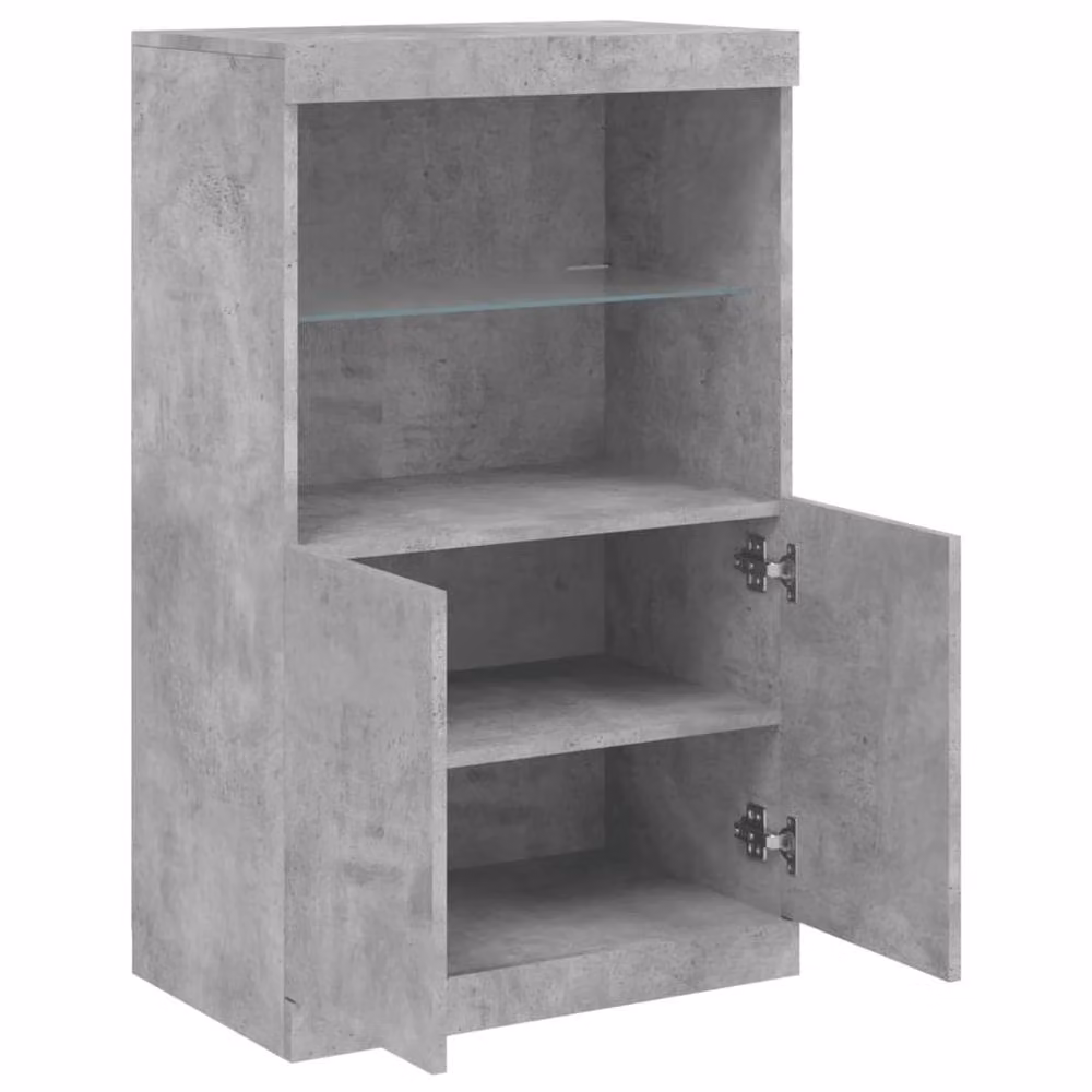 Berkfield Home Modern Sideboard with Integrated LED Lights in Concrete Grey, W/D/H: 60.5 x 37 x 100 cm – 4