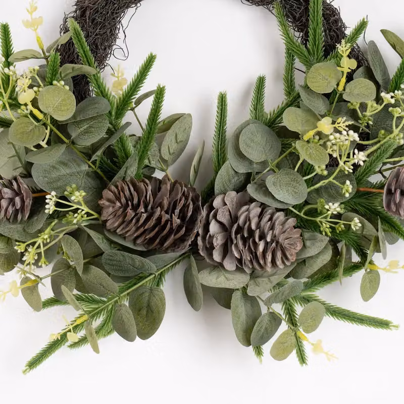 Scottish Everlastings Ltd Green Foliage Half Wreath, Diameter: 40 cm – 3