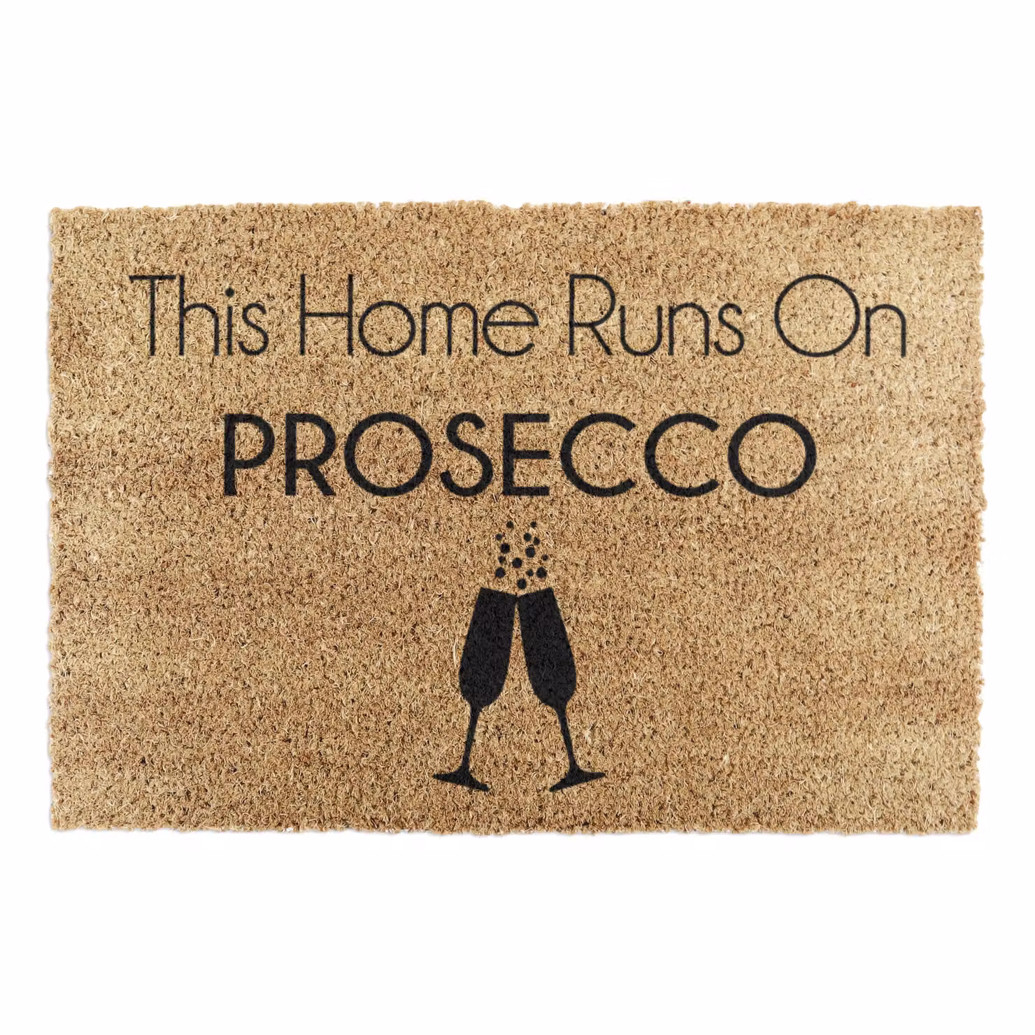 Artsy Mats This Home Runs On Prosecco Doormat in Black and Brown, W: 60 cm, D: 40 cm – 2