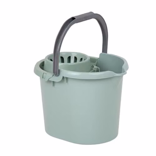 Wham Silver Sage 16 Litre Durable Plastic Mop Bucket with Detachable Strainer