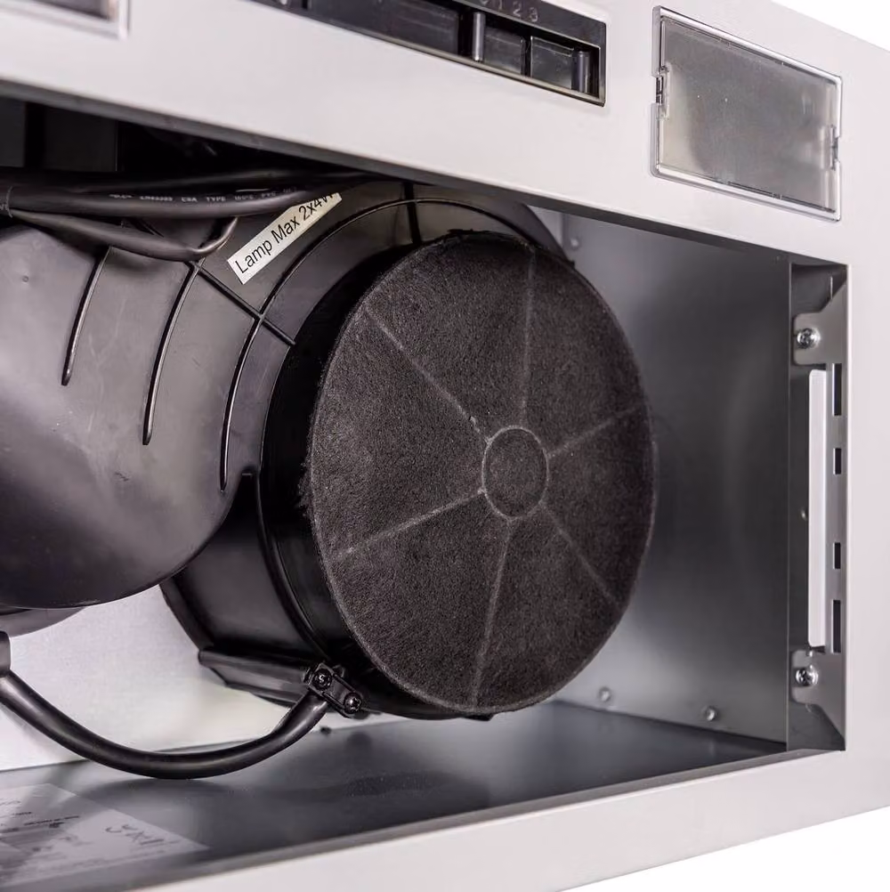 SIA 70cm Silver Built-In Canopy Cooker Hood Extractor Fan with Activated Carbon Filter – 5