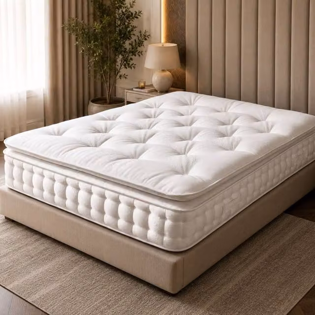 Stratus Interiors Nimbus 2000 Pocket Pillow Top Mattress in White, Super King, W/D/H: 200 x 200 cm – 1