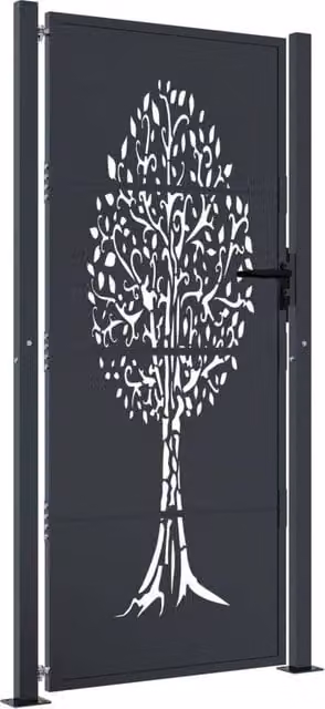 Berkfield Home Steel Garden Gate in Anthracite Grey, W: 105 cm, H: 205 cm – 1