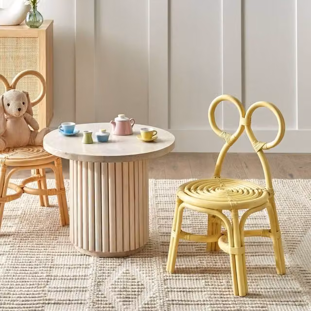 Wyld Haus Kids Rattan Chair in Yellow – 1