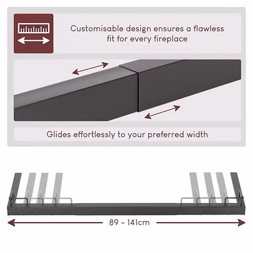 Fire Vida Metal Fire Fender in Black, W: 89 cm, H: 141 cm, D: 41 cm – 3