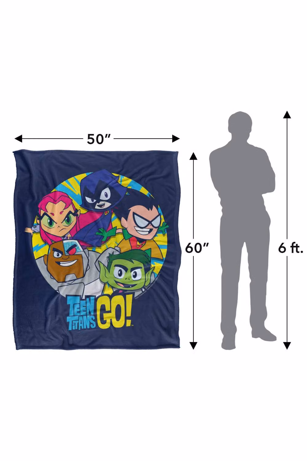 LOGOVISION Teen Titans Go Group Super Soft Silky Touch Fleece Throw Blanket, Multicolour, W: 127.0 cm, H: 152.4 cm – 8