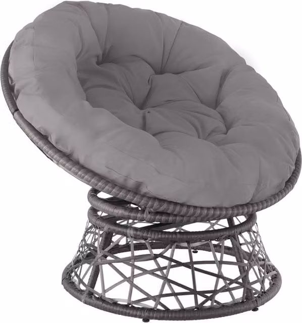 tectake Gargano Grey Rattan and Metal Garden Chair for Terrace