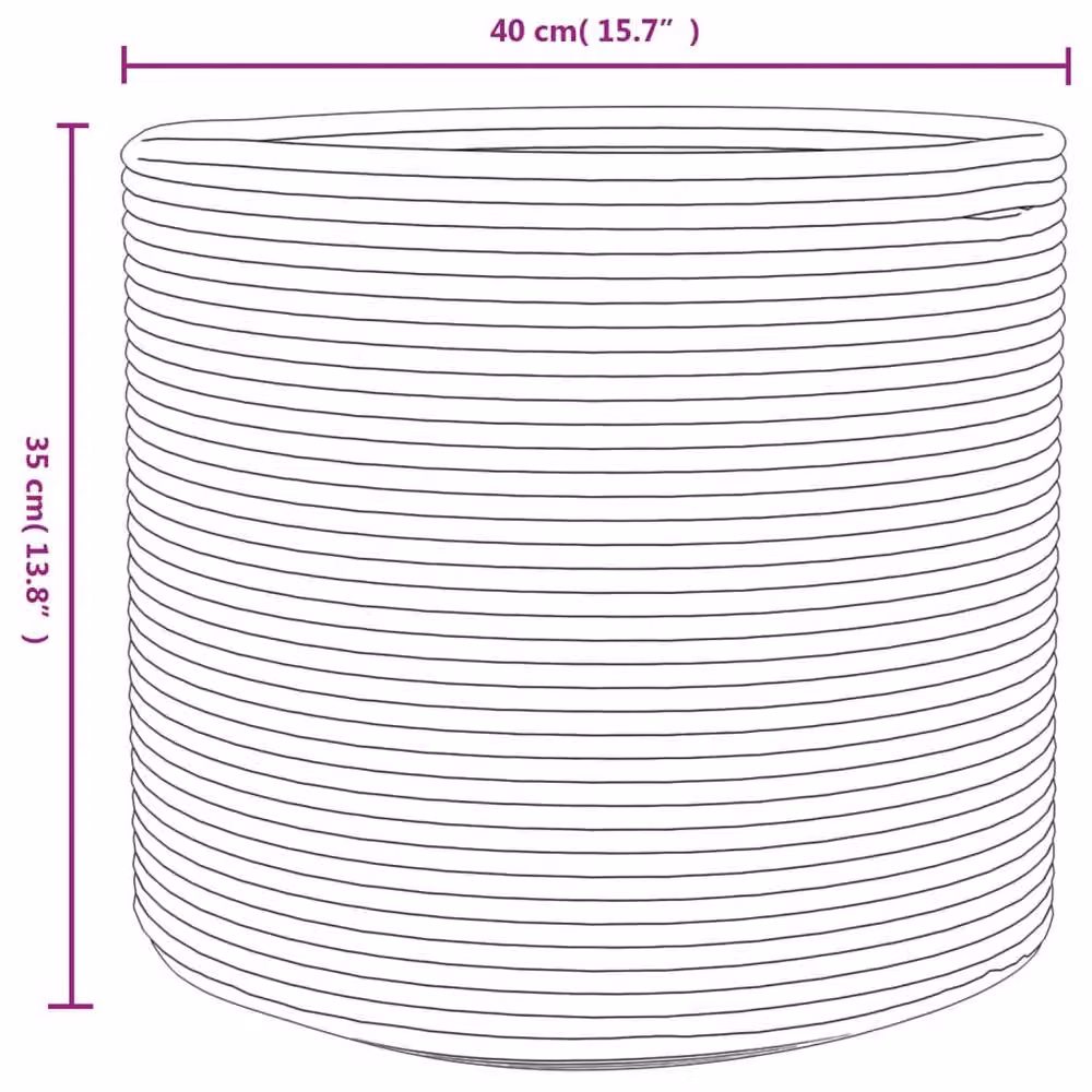 Berkfield Cotton Home Storage Basket in Grey and White, W: 40 cm, H: 35 cm – 4