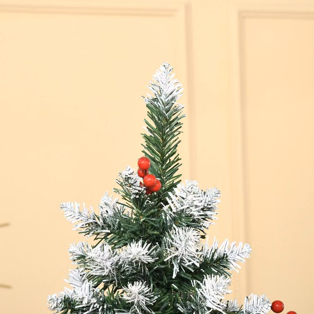 STILVORA Christmas Tree with Berries and Cones, Green and Red, Height: 180 cm – 4