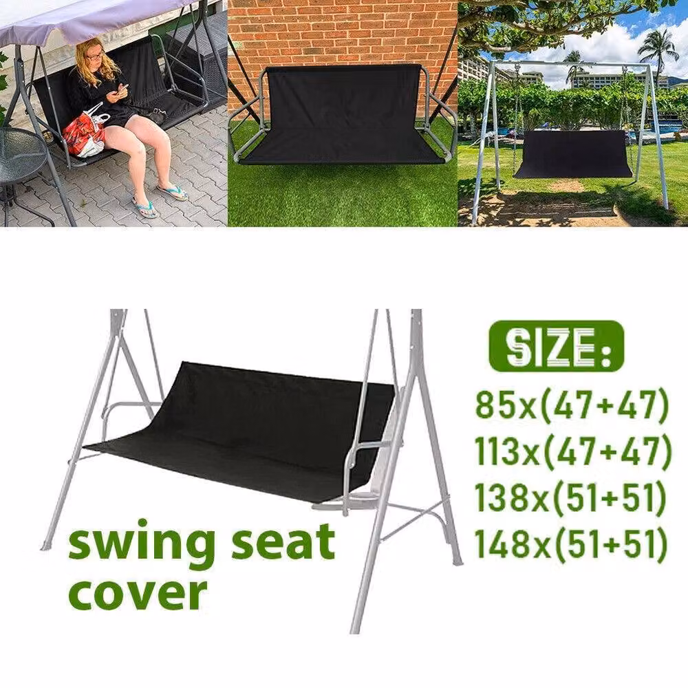 NESTLUNE Black 2-Seat Swing Bench Cover, W: 100 cm, D: 15 cm – 3