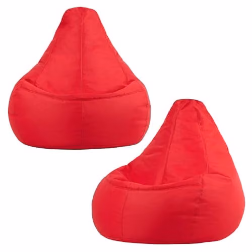 Bean Bag Bazaar Red Outdoor Bean Bags with Filling Included, 2 Pack