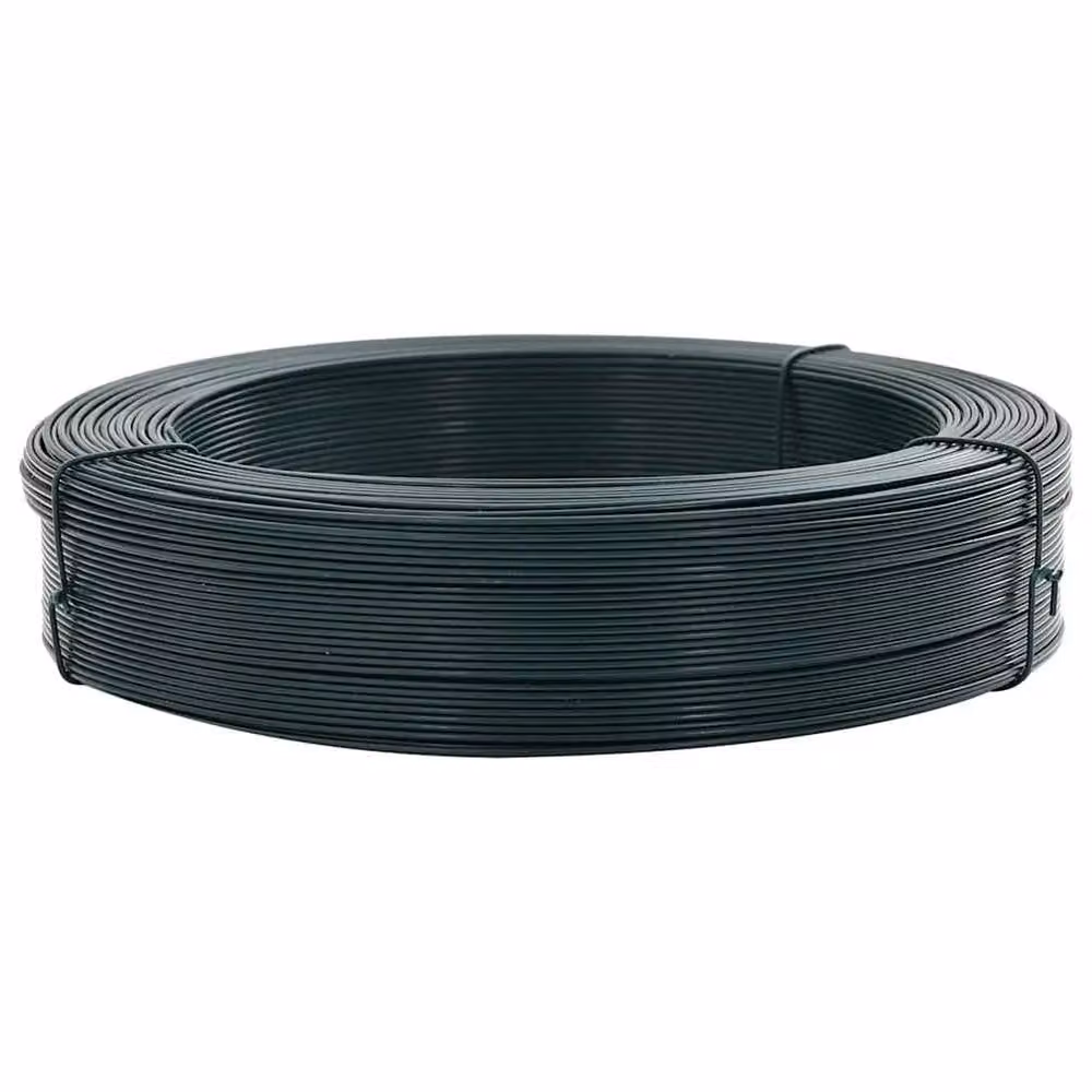 Berkfield Home Plastic Coated Steel Fence Binding Wire, Blackish Green, 250 m, 0.9/1.4 mm – 3