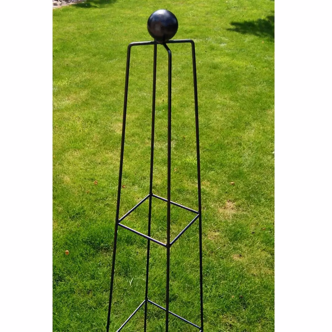 Poppyforge Classic Steel Obelisk Garden Support in Black, W: 40.6 cm, D: 40.6 cm, H: 152.4 cm – 2