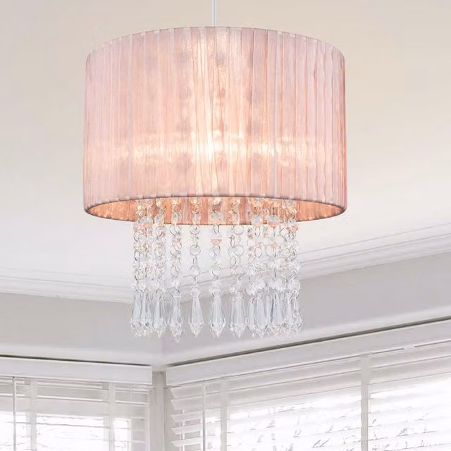 COSYLYTE Winni Easyfit Modern Fabric Pendant Light in Pink