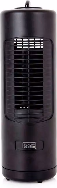 Black + Decker 12 Inch Mini Capsule Tower Fan with Oscillation, Black