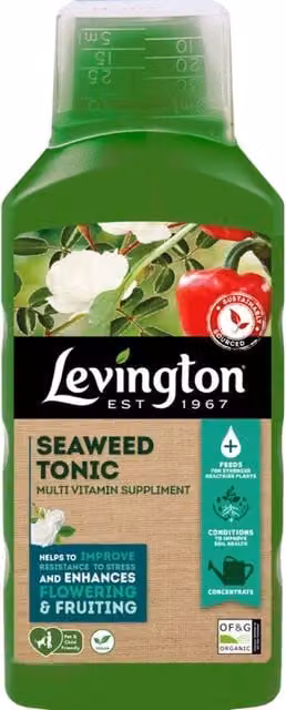 Levington Seaweed Tonic Plant Supplement for Flowers, Fruit and Vegetables, 800ml