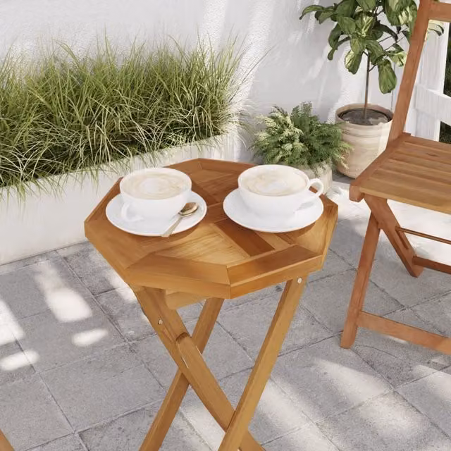 Berkfield Home Octagonal Solid Wood Teak Table Top, Brown, W/D/H: 40 x 40 x 2.5 cm – 1