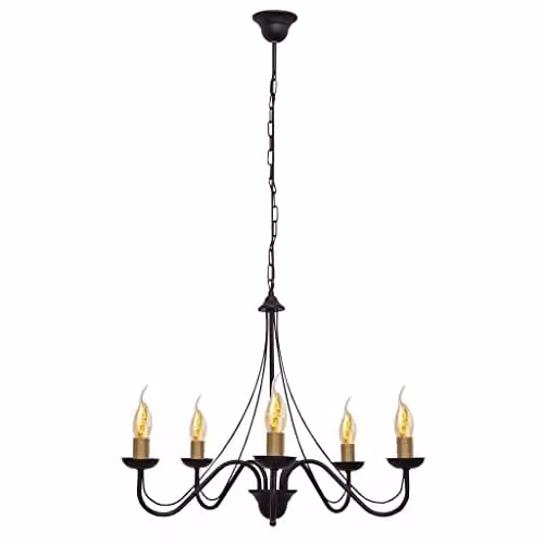 Netlighting Malbo Multi Arm Ring Pendant Ceiling Light in Black Patina, Diameter: 60 cm