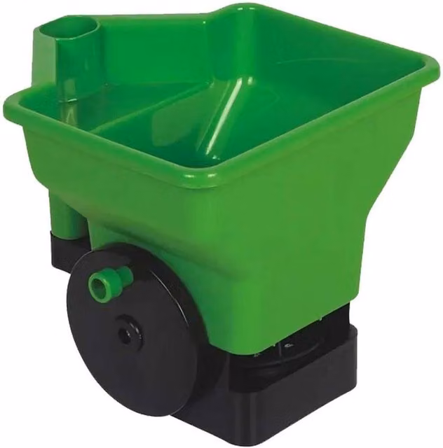 KORVIXA Handheld Manual Lawn Seed and Fertilizer Spreader, Green