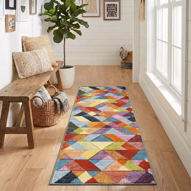Desire Rugs Rainbow Modern Mosaic Multicolour Area Rug