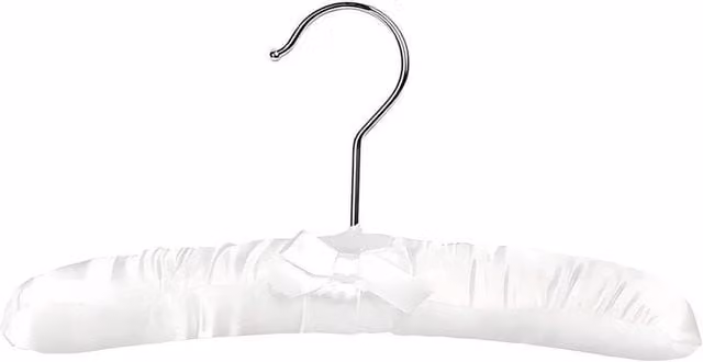 PAWNORA 10-Piece White Padded Satin Non-Slip Fabric Clothes Hangers