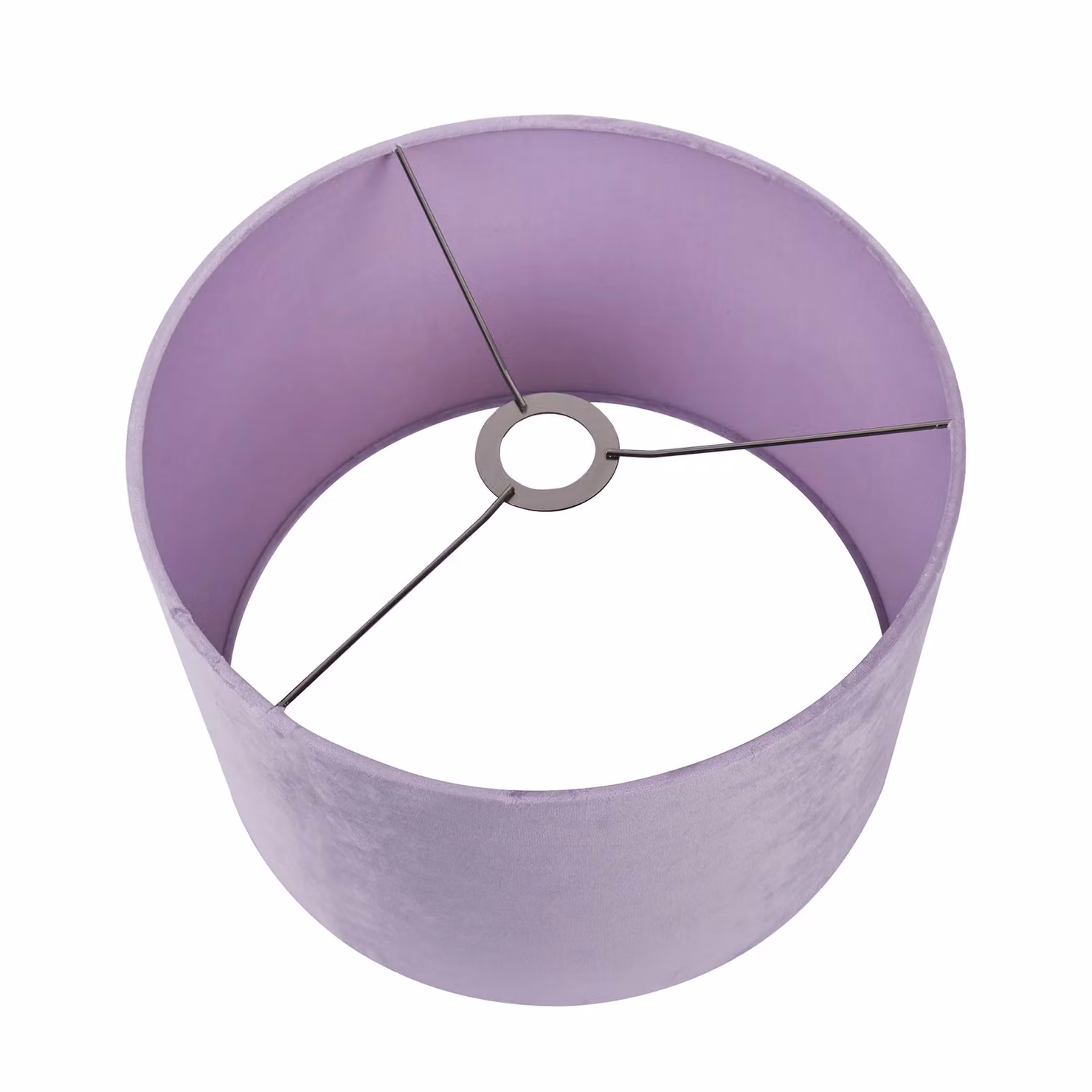 Ruma Lavender Lilac Velvet Cylinder Lampshade for Table and Floor Lamps, Pale Lilac, Diameter: 45.72 cm, Height: 45.72 cm – 3