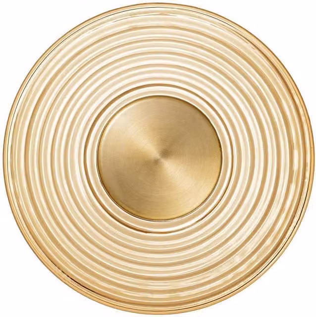 Nova Luce Nous Integrated LED Wall Lamp in Gold/Brass with Amber Glass, 30 cm