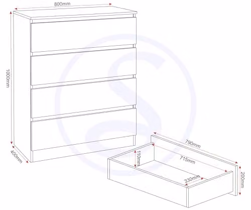 Seconique Malvern 4 Drawer Chest in White – 2